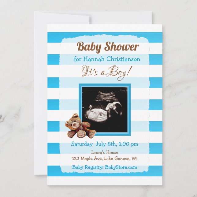 Invitación Baby Shower de ultrasonido personalizado (Anverso)