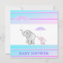 INVITACIÓN BABY SHOWER DE UMBRELLA rosa azul