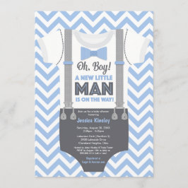 Invitación Baby Shower de un pequeño hombre, azul