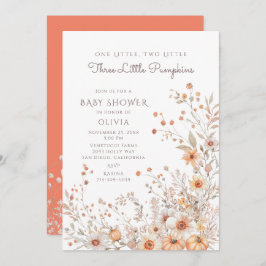 Invitación Baby Shower De Una, Dos, Tres Calabazas Pequeñas