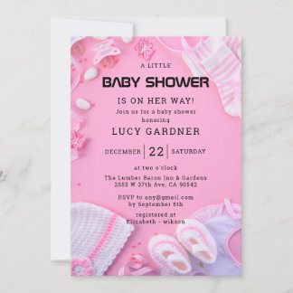 Invitación Baby Shower De Una Niña Pequeña