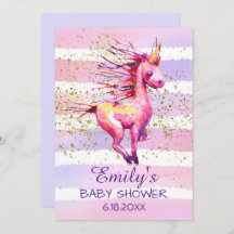 Baby Shower de Unicorn Magic Watercolor Chica
