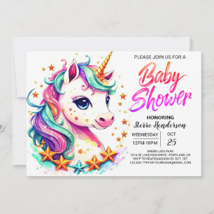Invitación Baby Shower de unicornio con sabor