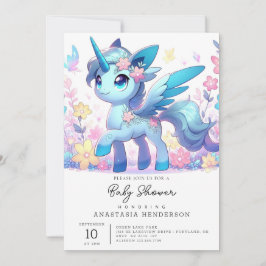Invitación Baby Shower de Unicornio encantado de Pastel