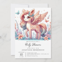 Invitación Baby Shower de Unicornio mágico divertido