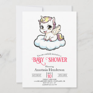 Invitación Baby Shower de unicornio mágico encantado