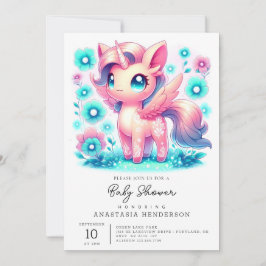 Invitación Baby Shower de Unicornio moderno