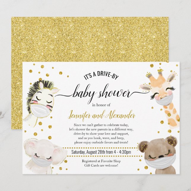 Invitación Baby Shower de unidad (Anverso / Reverso)
