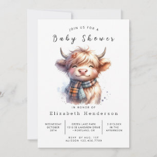 Invitación Baby Shower de vaca de granja simple imprimible
