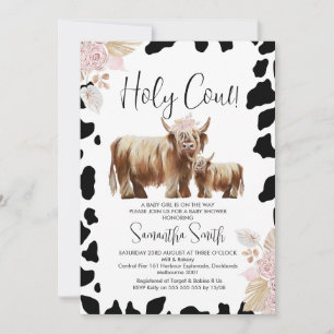 Invitación Baby Shower de vaca de impresión de vaca de color 