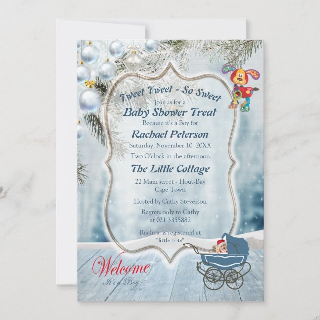 Invitación Baby Shower de vacaciones (Anverso)