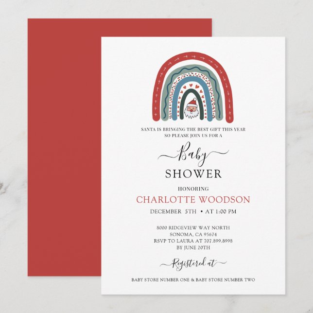 Invitación Baby Shower de vacaciones (Anverso / Reverso)