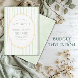 Invitación Baby Shower de vanguardia de banda verde de presup