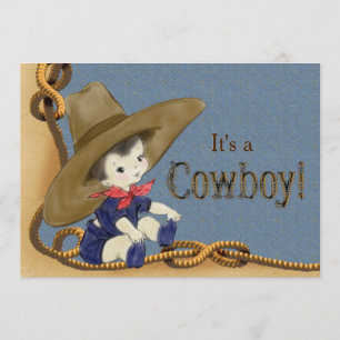 Invitación Baby Shower de Vaquero Pequeño