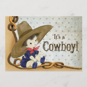 Invitación Baby Shower de Vaquero Pequeño