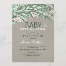 Invitación Baby Shower de vegetación botánica | Bebé y Brunch