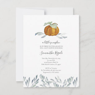 Invitación Baby Shower de Vegetación de Calabaza de Otoño