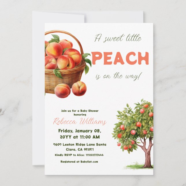 Invitación Baby Shower de verano de dulce poco sabor (Anverso)