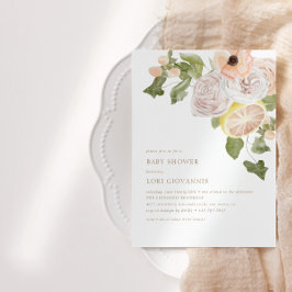 Invitación Baby Shower de verano de primavera rosada moderna