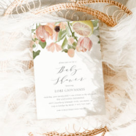 Invitación Baby Shower de verano de primavera rosada moderna