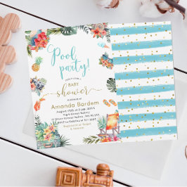 Invitación Baby Shower de verano de verano de acuarela tropic