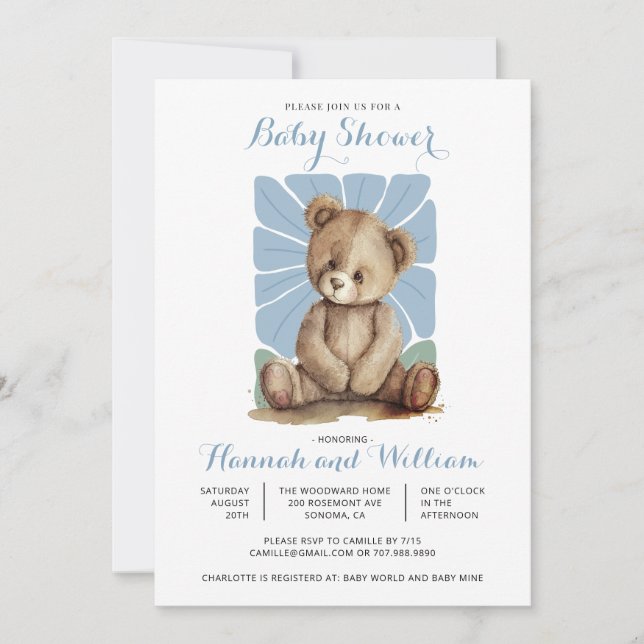 Invitación Baby Shower de verano de verano de verano de cucha (Anverso)