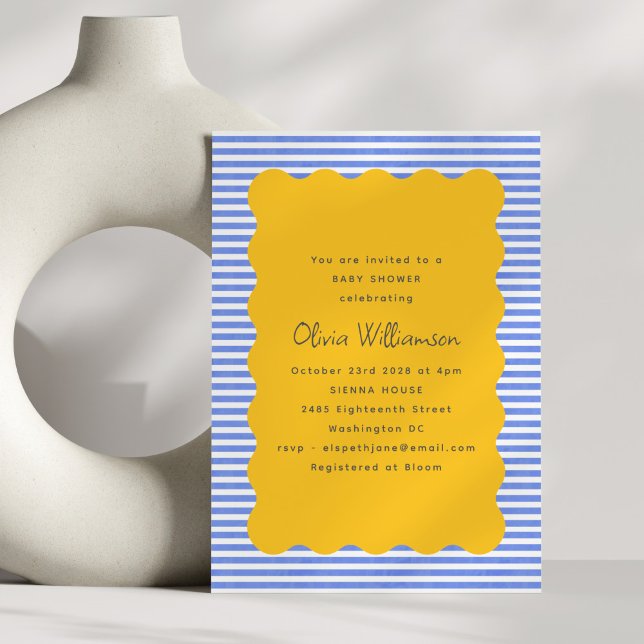 Invitación Baby Shower de Vieira Amarillo de la Banda Azul Co (Subido por el creador)