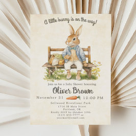 Invitación Baby Shower de vintage Peter Rabbit