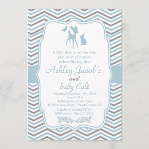 Invitación Baby Shower de vintage Woodland Bambi Deer & Rabbi