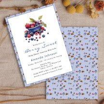 Baby Shower de Watercolor Berry Sweet Blueberries