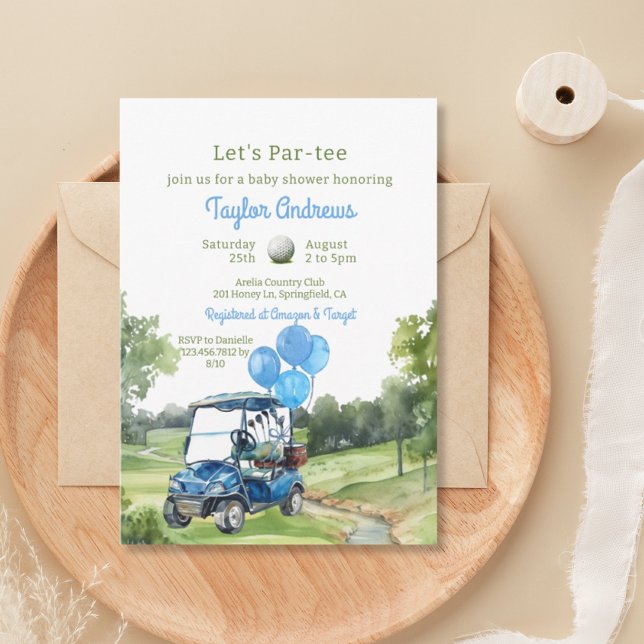 Invitación Baby Shower de Watercolor Blue Golf (Subido por el creador)
