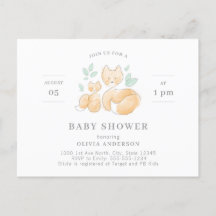 Invitación Baby Shower de Watercolor Fox