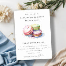Baby Shower de Watercolor French Macarons Bakery