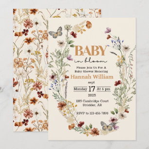Invitación Baby Shower de Watercolor Meadow Flower