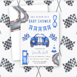 Invitación Baby Shower de Watercolor Race Car