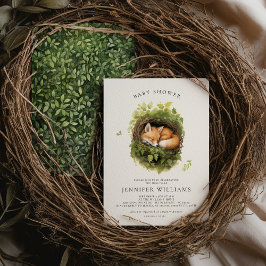 Invitación Baby Shower de Watercolor Sleeping Fox