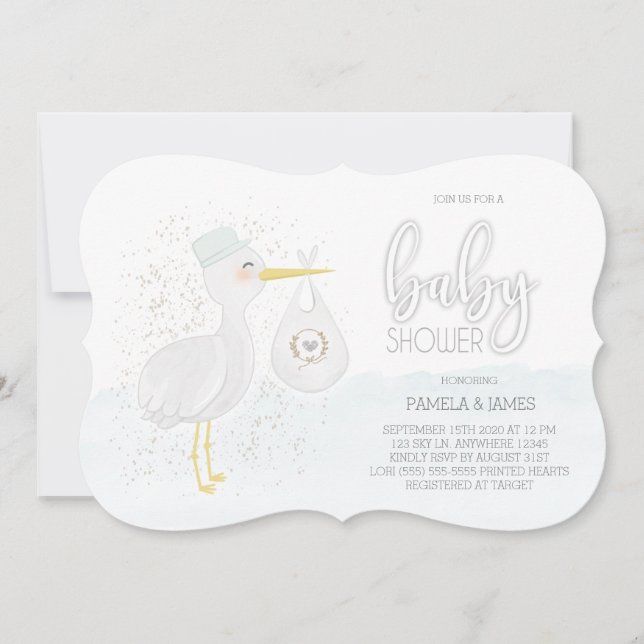 Invitación Baby Shower de Watercolor Watercolorido Moderno (Anverso)