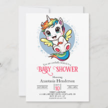 Baby Shower de Watercolor Whimsy Unicorn