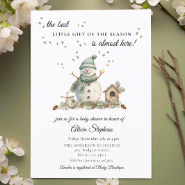 Invitación Baby Shower de Watercolor Winter Snowma