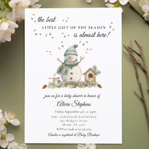 Invitación Baby Shower de Watercolor Winter Snowma
