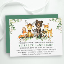 Baby Shower de Watercolor Woodland Animals
