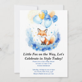 Invitación Baby Shower de Watercolor Woodland Fox
