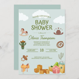 Invitación Baby Shower de Western Theme Boys