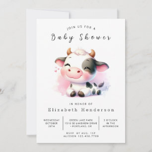 Invitación Baby Shower de Whimsical Fun Cow