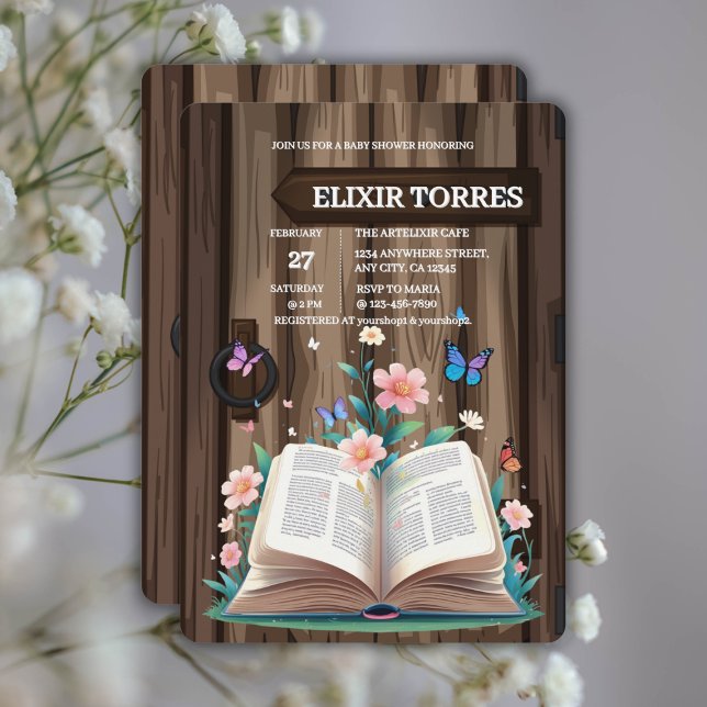 Invitación Baby Shower de Whimsical Rustic Storybook (Subido por el creador)