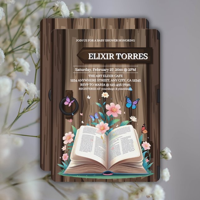 Invitación Baby Shower de Whimsical Rustic Storybook (Subido por el creador)