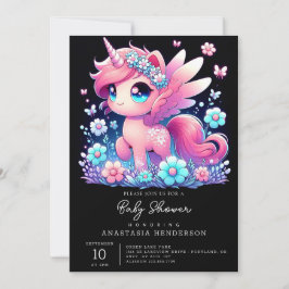 Invitación Baby Shower de Whimsy Unicorn