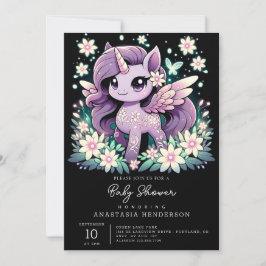 Invitación Baby Shower de Whimsy Unicorn moderno