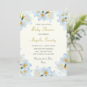 Invitación Baby Shower de White Lilies Flowers
