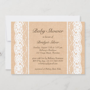 Invitación Baby Shower de White Vintage Lace